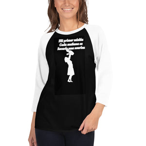 Camiseta con manga raglán tres cuartos