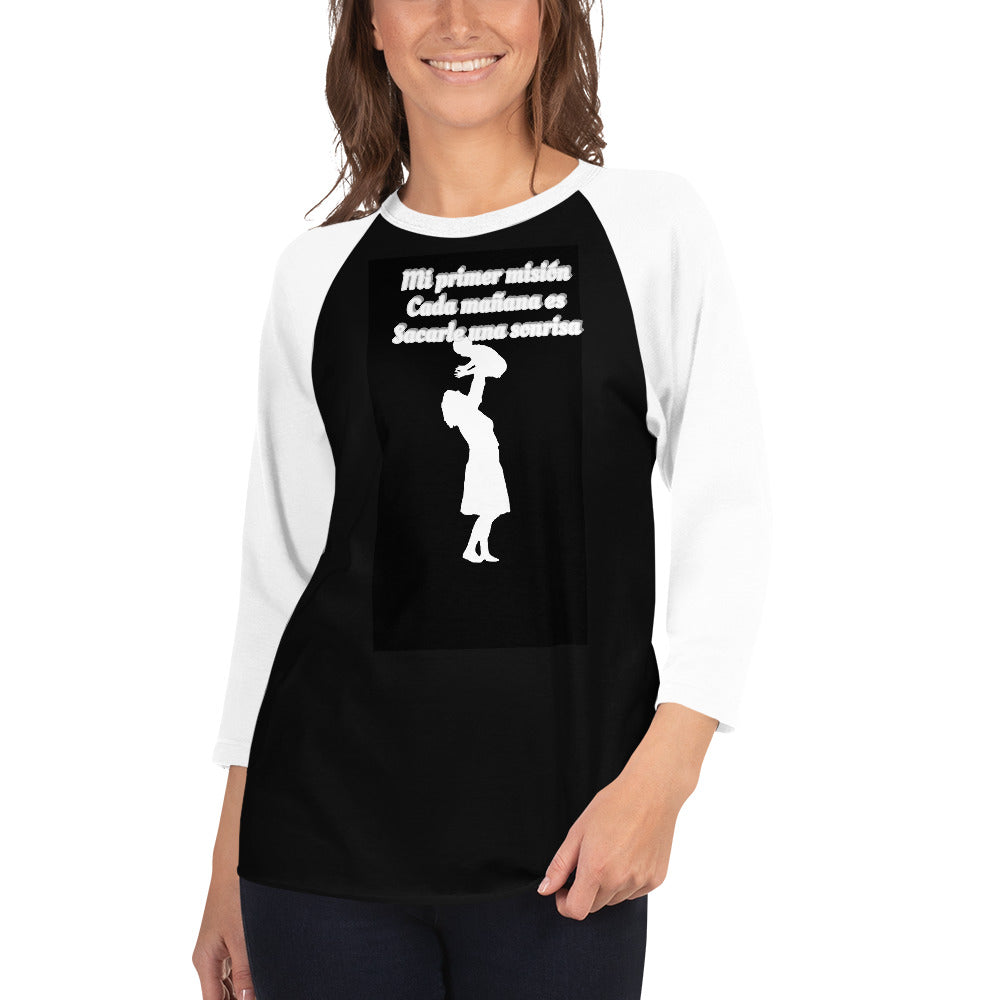 Camiseta con manga raglán tres cuartos